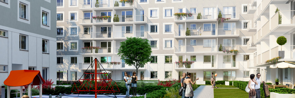 widok na patio i plac zabaw